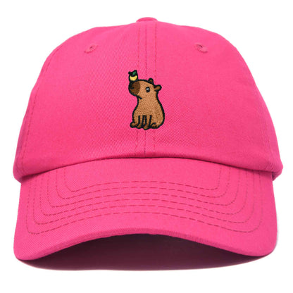 Dalix Capybara Cap Embroidered Dad Baseball Hat Cotton Adjustable Womens in Hot Pink