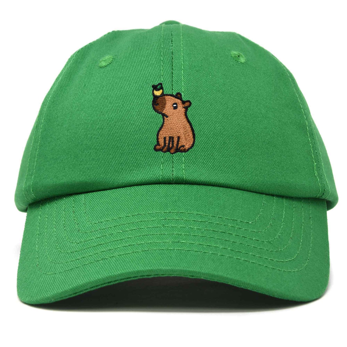 Dalix Capybara Cap Embroidered Dad Baseball Hat Cotton Adjustable Womens in Kelly Green