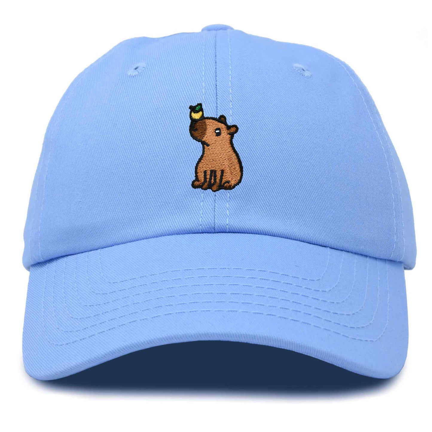 Dalix Capybara Cap Embroidered Dad Baseball Hat Cotton Adjustable Womens in Light Blue