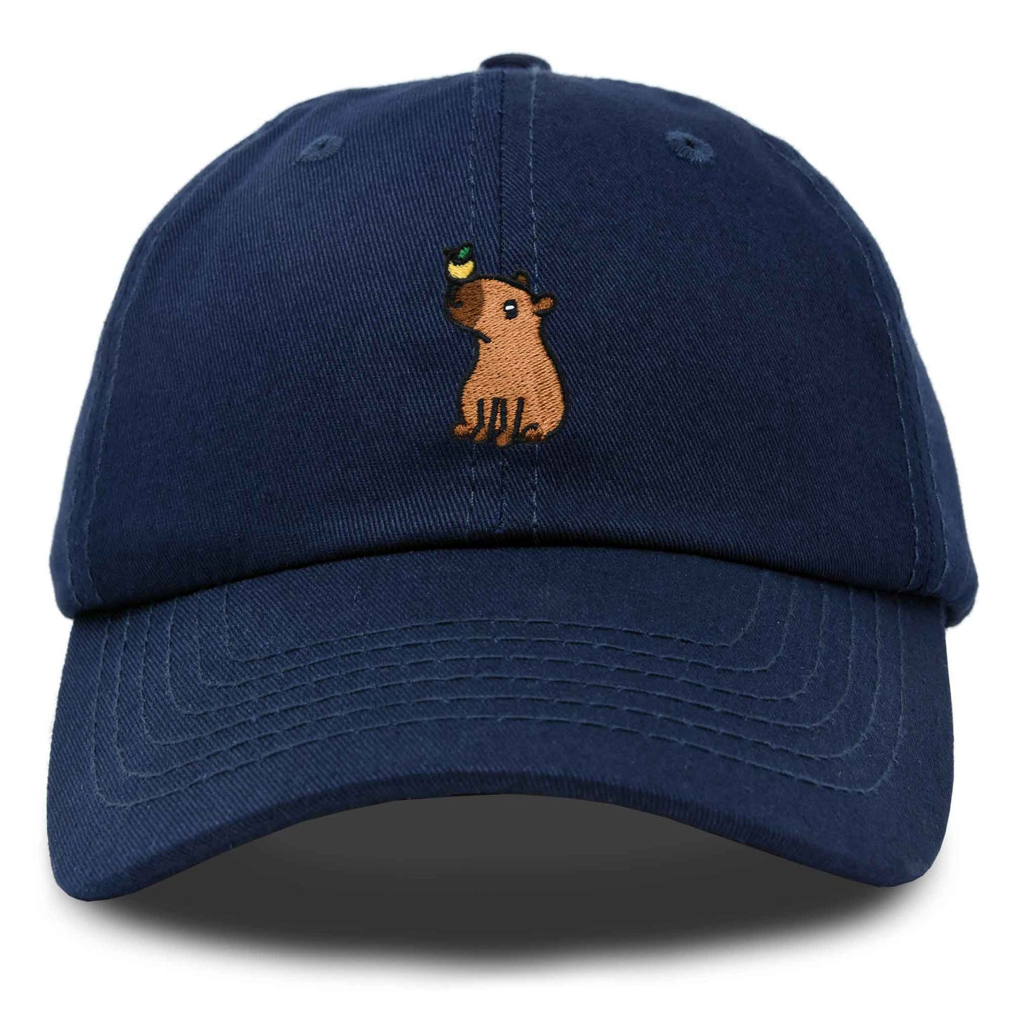 Dalix Capybara Cap Embroidered Dad Baseball Hat Cotton Adjustable Womens in Navy Blue