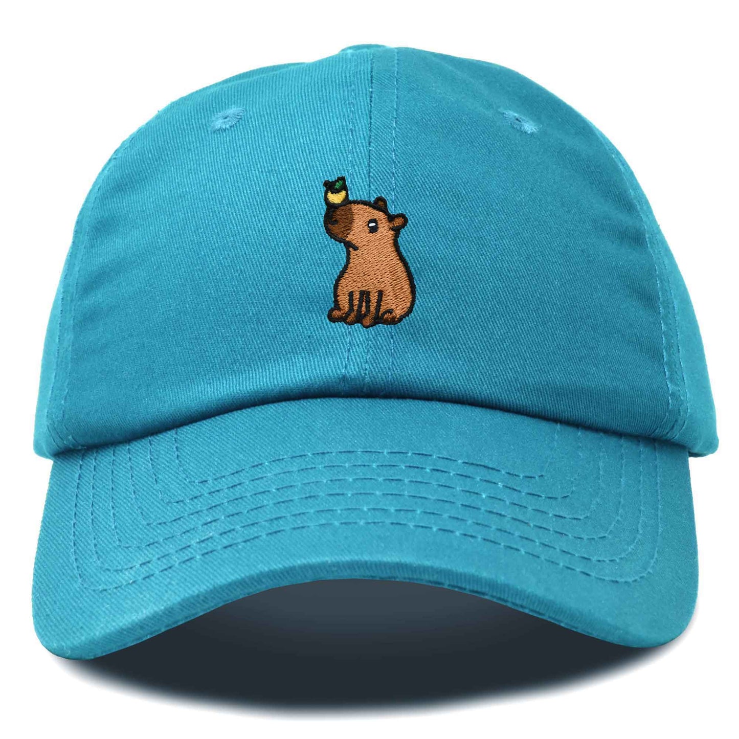 Dalix Capybara Cap Embroidered Dad Baseball Hat Cotton Adjustable Womens in Teal