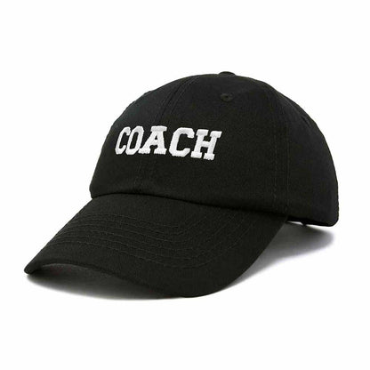 Dalix Coach Embroidered Sports League Baseball Cap Adjustable Dad Hat Mens in Black