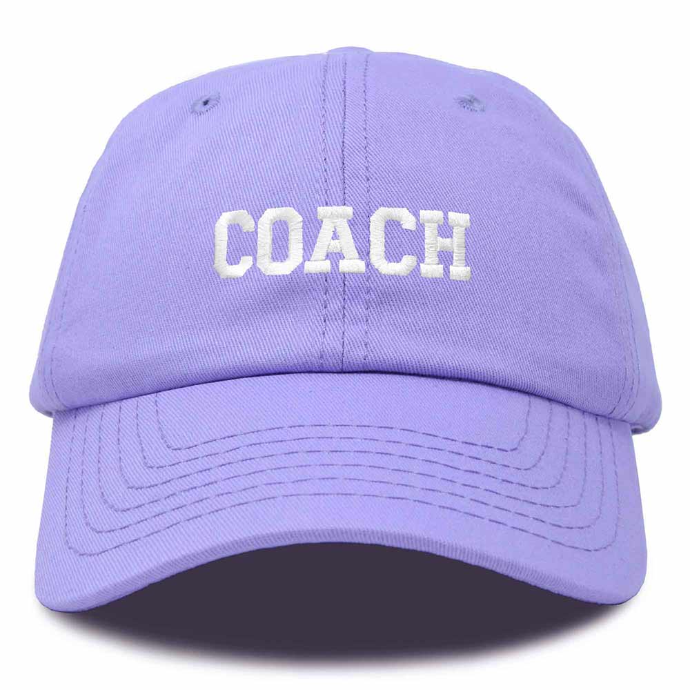 Dalix Coach Embroidered Sports League Baseball Cap Adjustable Dad Hat Mens in Lavender