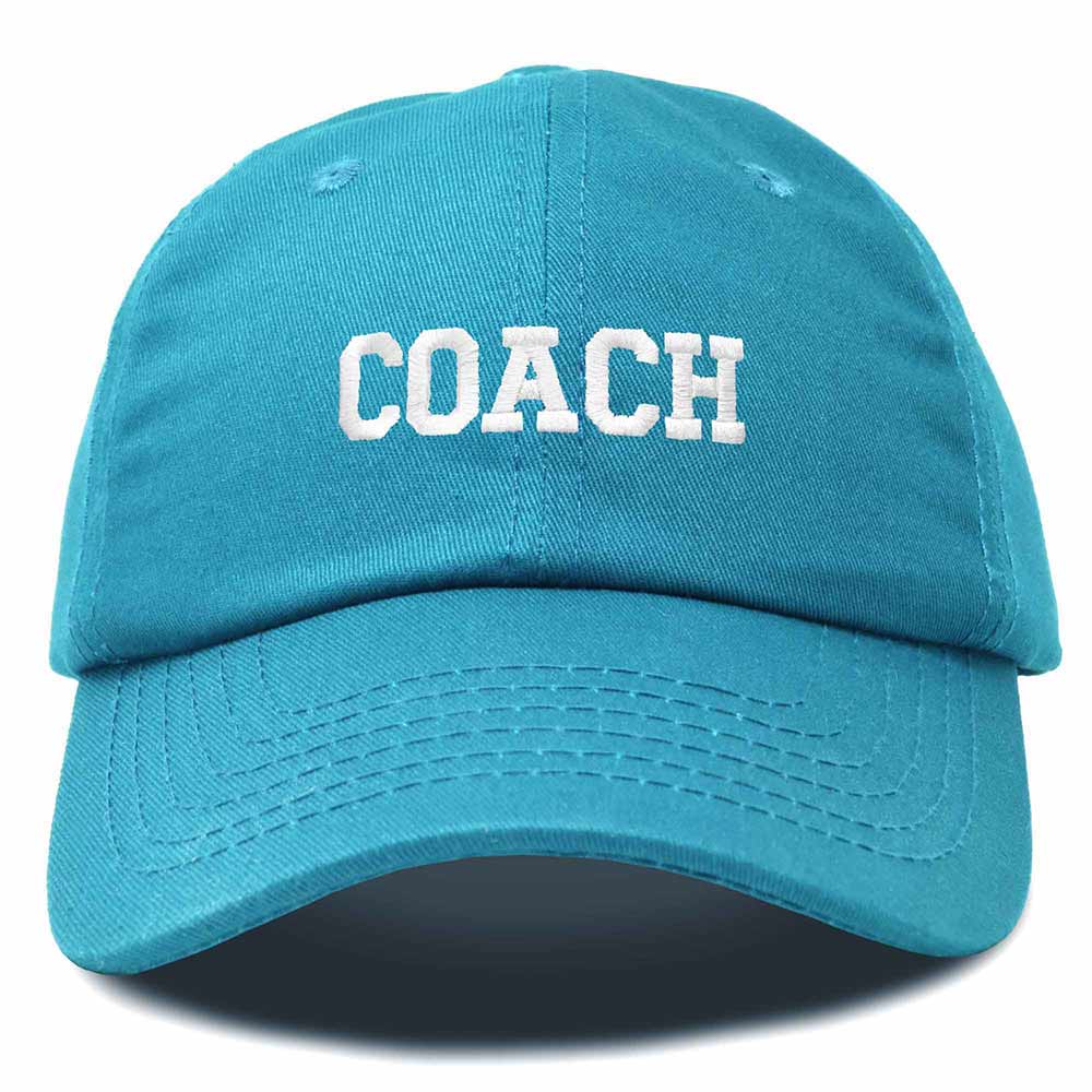 Dalix Coach Embroidered Sports League Baseball Cap Adjustable Dad Hat Mens in Teal