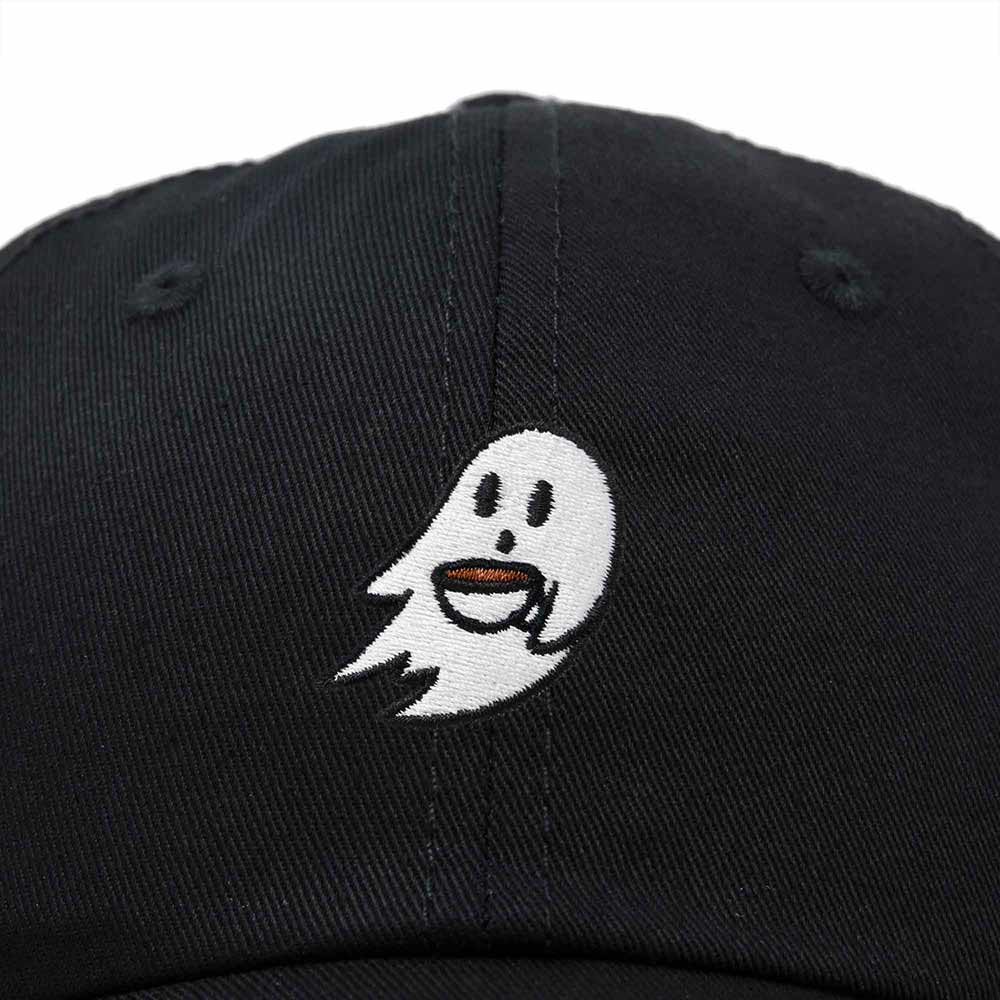 Dalix Spooke-a-Latte Ghost Cap Embroidered Coffee Cotton Baseball Hat Mens Womens in Black