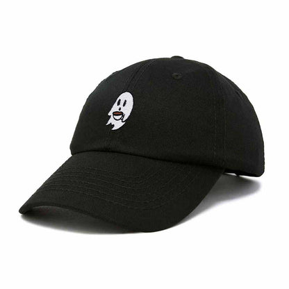 Dalix Spooke-a-Latte Ghost Cap Embroidered Coffee Cotton Baseball Hat Mens Womens in Black