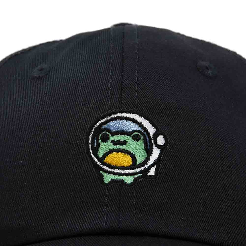 Dalix Cosmic Frog Embroidered Womens Cotton Dad Hat Baseball Cap Adjustable in Black