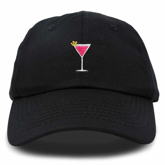 Dalix Cosmo Embroidered Cap Cotton Cosmopolitan Baseball Cute Cool Dad Hat Womens in Black