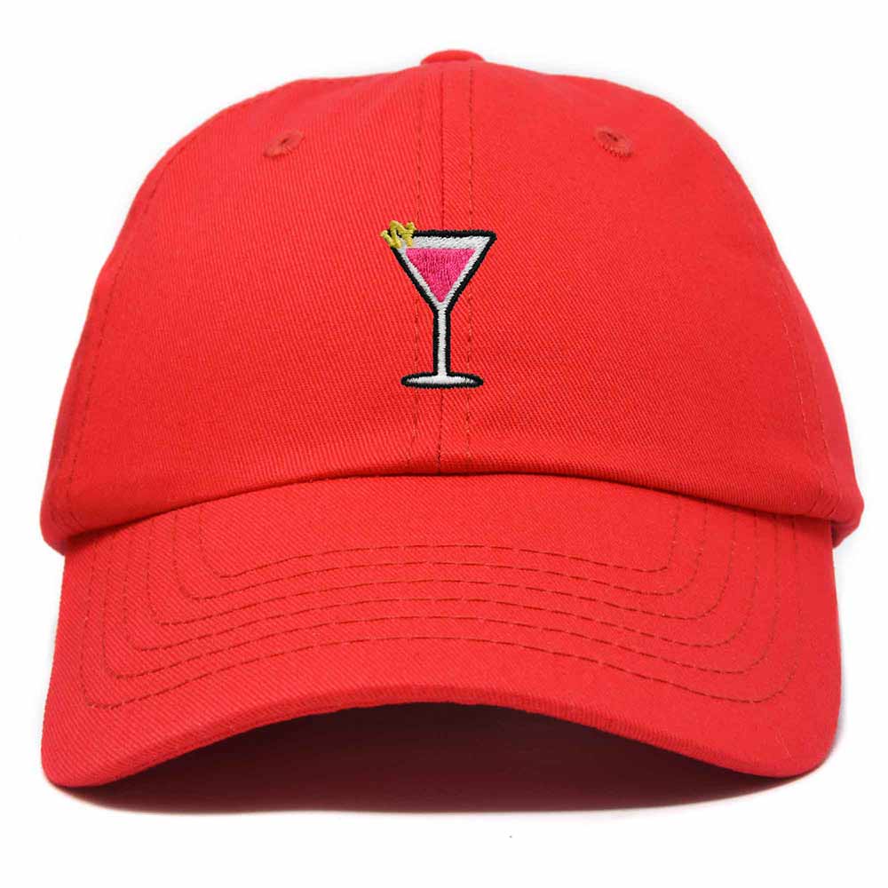 Dalix Cosmo Embroidered Cap Cotton Cosmopolitan Baseball Cute Cool Dad Hat Womens in Red