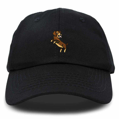 Dalix Dachshund Embroidered Cotton Dad Hat Casual Adjustable Baseball Cap for Dog Lovers Womens in Black