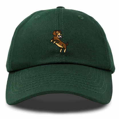 Dalix Dachshund Embroidered Cotton Dad Hat Casual Adjustable Baseball Cap for Dog Lovers Womens in Dark Green