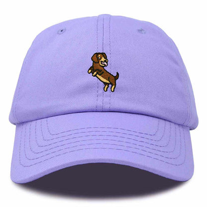 Dalix Dachshund Embroidered Cotton Dad Hat Casual Adjustable Baseball Cap for Dog Lovers Womens in Lavender