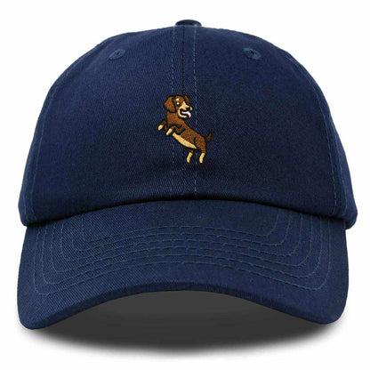 Dalix Dachshund Embroidered Cotton Dad Hat Casual Adjustable Baseball Cap for Dog Lovers Womens in Navy Blue