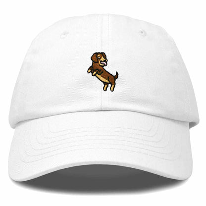 Dalix Dachshund Embroidered Cotton Dad Hat Casual Adjustable Baseball Cap for Dog Lovers Womens in White