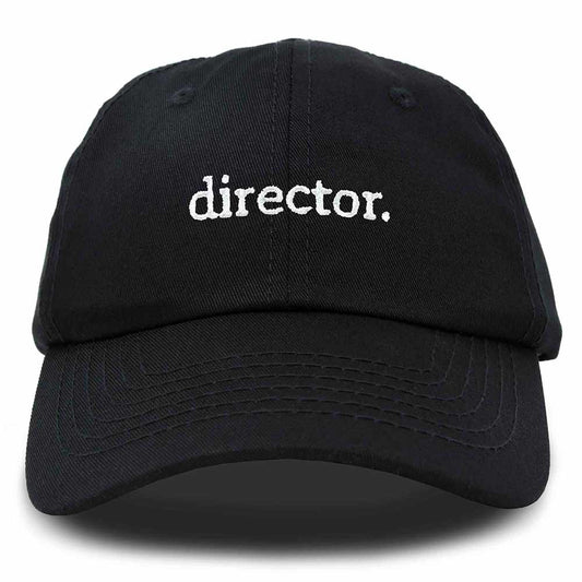 Dalix Director Embroidered Cotton Baseball Cap Adjustable Dad Hat Mens in Black