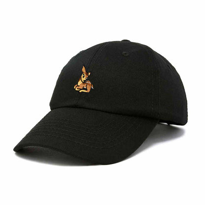 Dalix Fawn Embroidered Cotton Dad Hat Deer Adjustable Casual Baseball Cap Nature Womens in Black