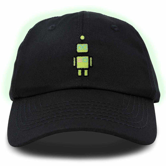 Dalix Robot Embroidered Glow in the Dark Retro Dad Hat Cotton Baseball Cap Adjustable Mens