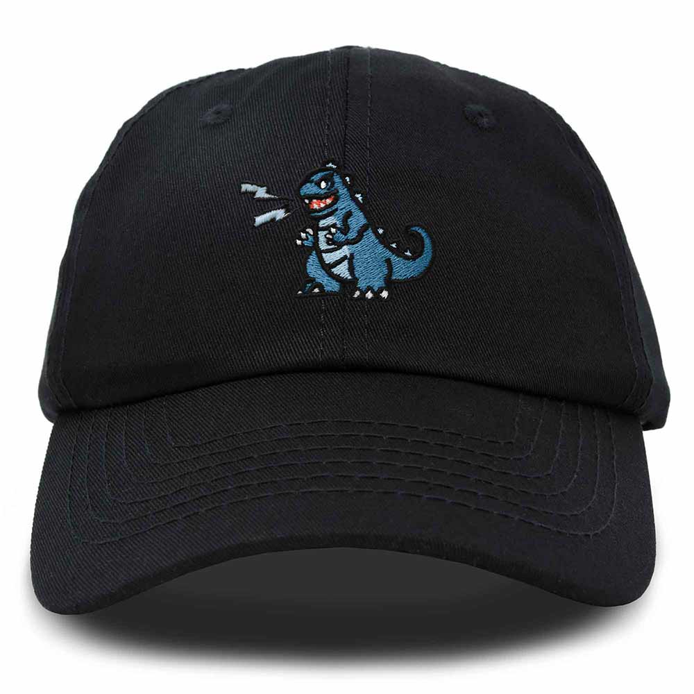 Dalix Giant Lizard Kaiju Embroidered Cotton Dad Hat Baseball Cap Adjustable Glow in the Dark Mens in Black