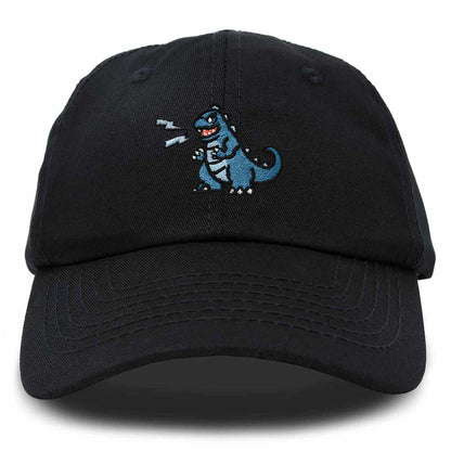 Dalix Giant Lizard Kaiju Embroidered Cotton Dad Hat Baseball Cap Adjustable Glow in the Dark Mens in Black