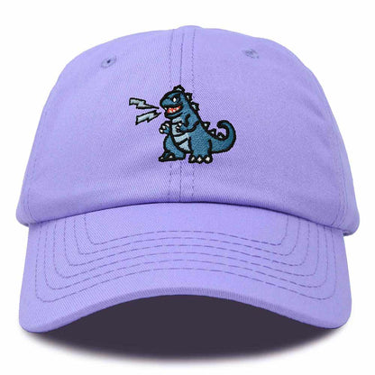 Dalix Giant Lizard Kaiju Embroidered Cotton Dad Hat Baseball Cap Adjustable Glow in the Dark Mens in Lavender