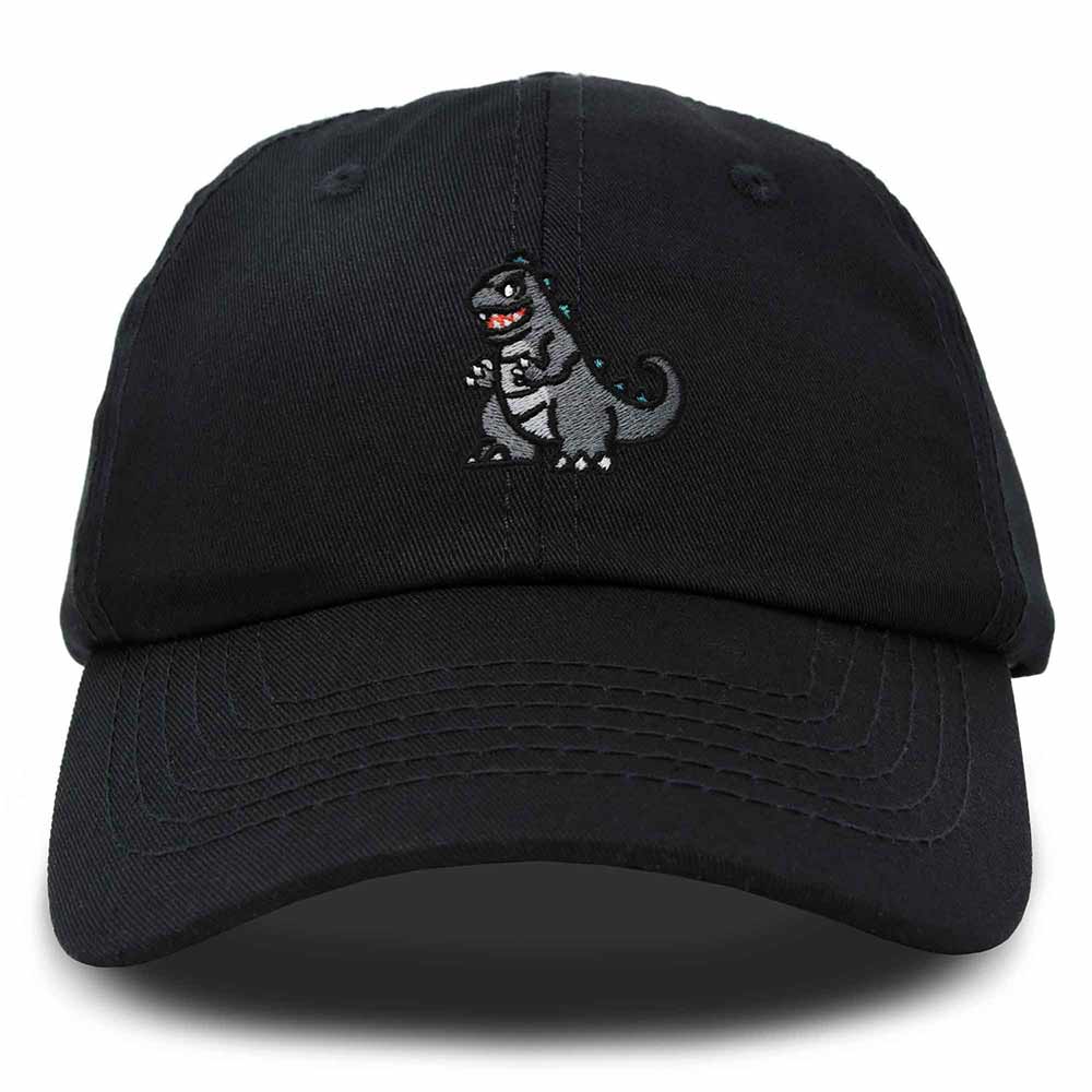 Dalix Giant Lizard Kaiju Embroidered Cotton Dad Hat Baseball Cap Adjustable Glow in the Dark Mens in Black