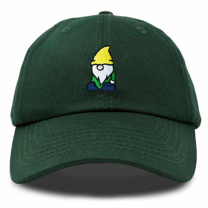 Dalix Gnome Embroidered Cotton Baseball Cap Adjustable Dad Hat Mens in Dark Green