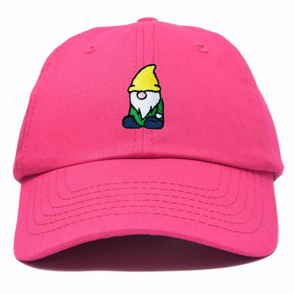 Dalix Gnome Embroidered Cotton Baseball Cap Adjustable Dad Hat Mens in Hot Pink