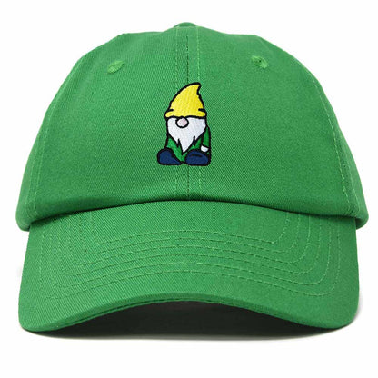 Dalix Gnome Embroidered Cotton Baseball Cap Adjustable Dad Hat Mens in Kelly Green