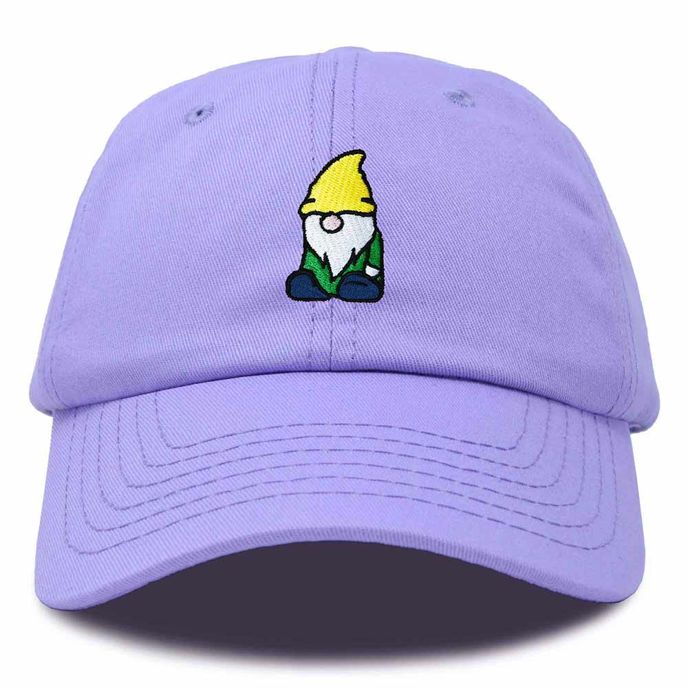 Dalix Gnome Embroidered Cotton Baseball Cap Adjustable Dad Hat Mens in Lavender