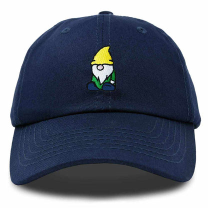 Dalix Gnome Embroidered Cotton Baseball Cap Adjustable Dad Hat Mens in Navy Blue