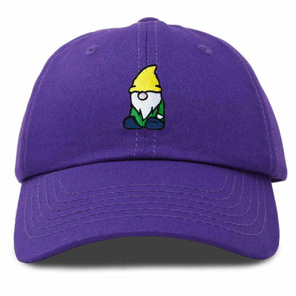 Dalix Gnome Embroidered Cotton Baseball Cap Adjustable Dad Hat Mens in Purple