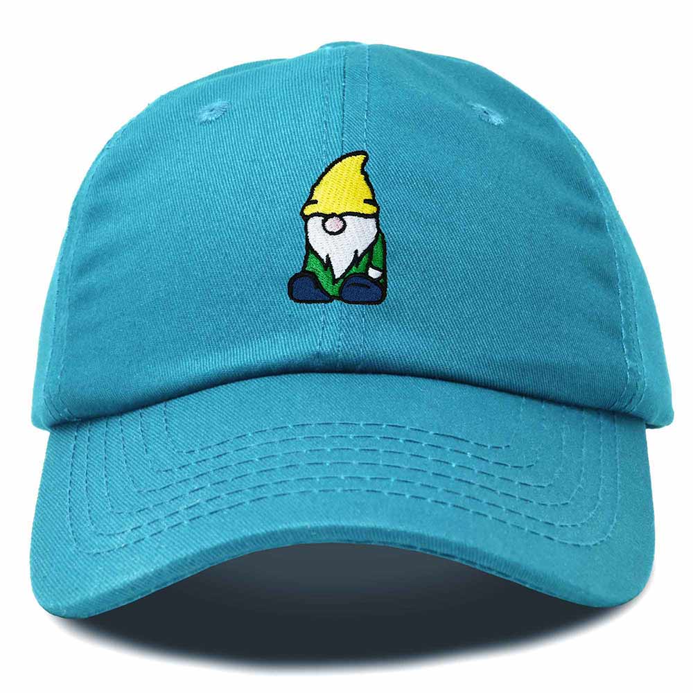 Dalix Gnome Embroidered Cotton Baseball Cap Adjustable Dad Hat Mens in Teal