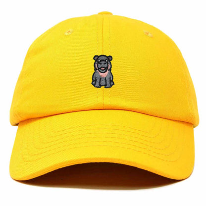 Dalix Hippo Embroidered Cotton Dad Hat Cute Animal Design Adjustable Baseball Cap for Everyday Wear Womens in Gold