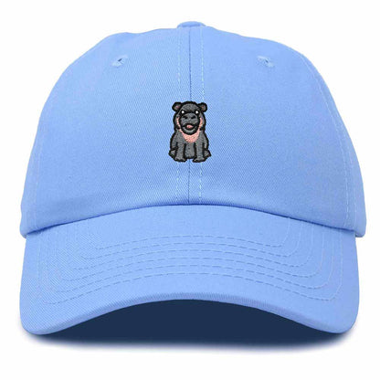 Dalix Hippo Embroidered Cotton Dad Hat Cute Animal Design Adjustable Baseball Cap for Everyday Wear Womens in Light Blue