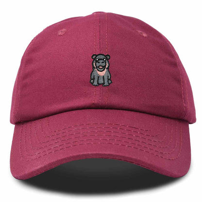 Dalix Hippo Embroidered Cotton Dad Hat Cute Animal Design Adjustable Baseball Cap for Everyday Wear Womens in Maroon