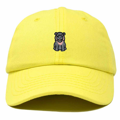 Dalix Hippo Embroidered Cotton Dad Hat Cute Animal Design Adjustable Baseball Cap for Everyday Wear Womens in Yellow