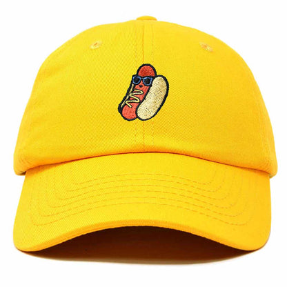 Dalix Hot Dog Embroidered Cap Cotton Baseball Summer Cool Dad Hat Mens in Gold