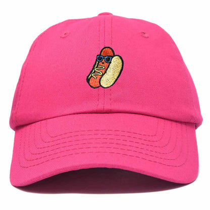 Dalix Hot Dog Embroidered Cap Cotton Baseball Summer Cool Dad Hat Mens in Hot Pink