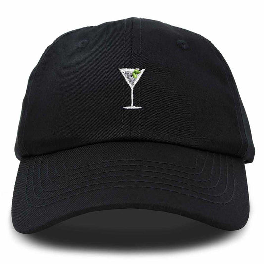 Dalix Martini Embroidered Cap Cotton Baseball Cute Cool Dad Hat Womens in Black