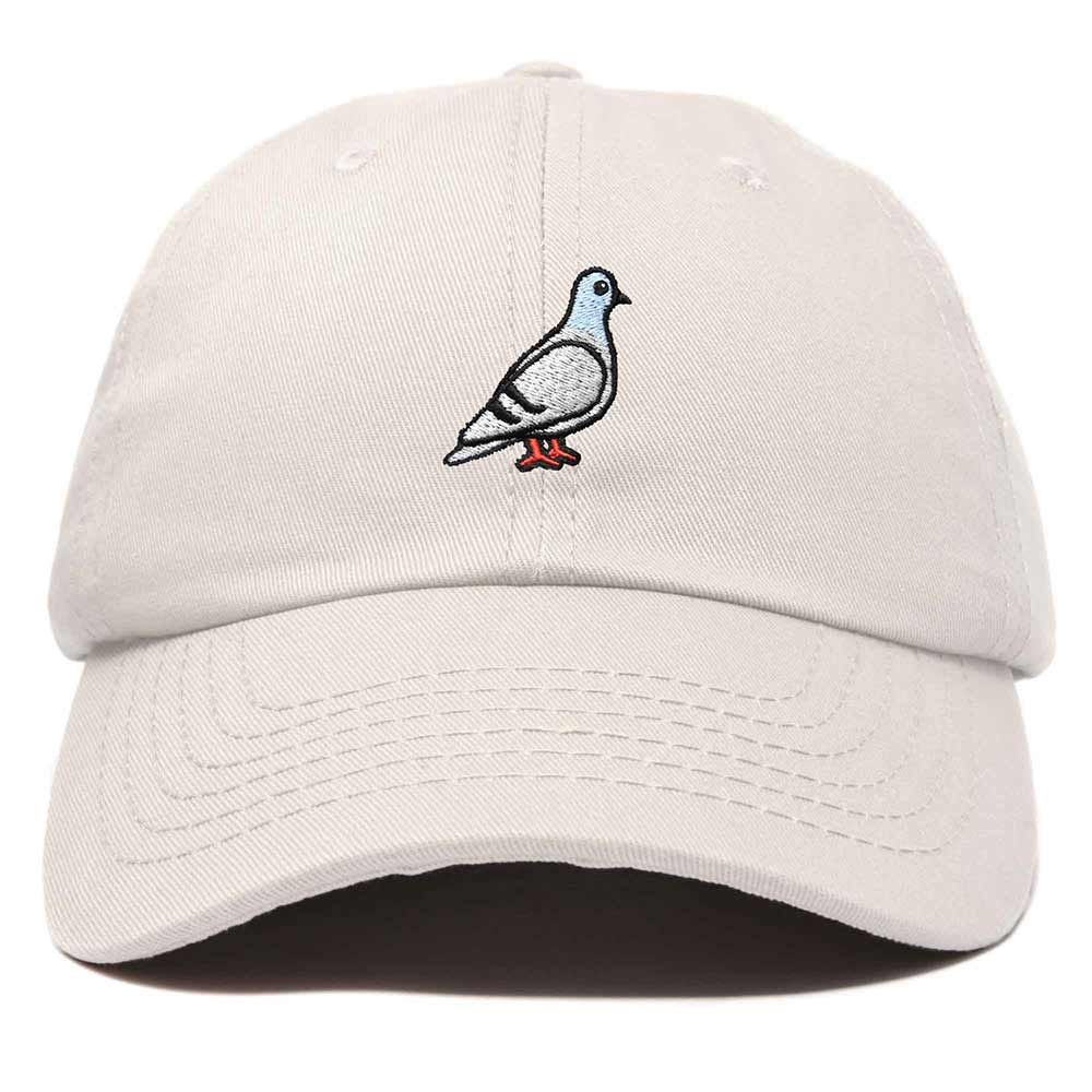 Dalix Pigeon Embroidered Cap Cotton Baseball Dad Hat for Men & Women Casual Cool in Beige