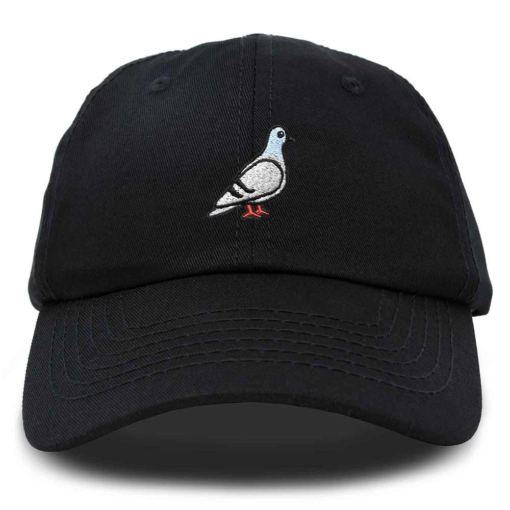 Dalix Pigeon Embroidered Cap Cotton Baseball Dad Hat for Men & Women Casual Cool in Black