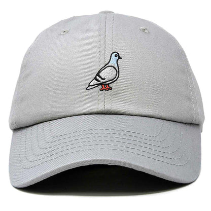 Dalix Pigeon Embroidered Cap Cotton Baseball Dad Hat for Men & Women Casual Cool in Gray