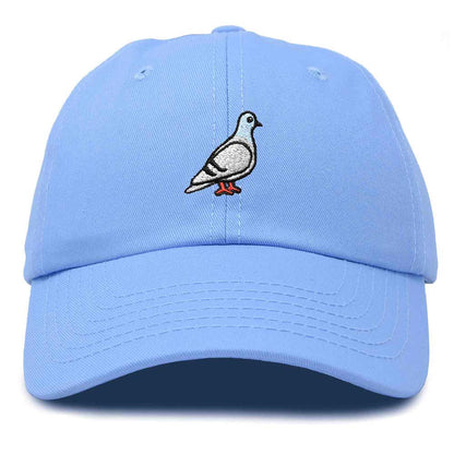 Dalix Pigeon Embroidered Cap Cotton Baseball Dad Hat for Men & Women Casual Cool in Light Blue