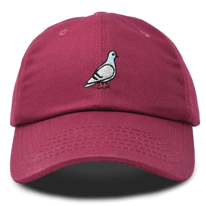 Dalix Pigeon Embroidered Cap Cotton Baseball Dad Hat for Men & Women Casual Cool in Maroon