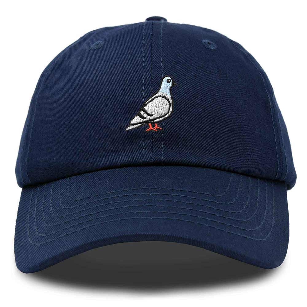 Dalix Pigeon Embroidered Cap Cotton Baseball Dad Hat for Men & Women Casual Cool in Navy Blue