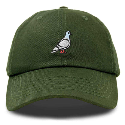 Dalix Pigeon Embroidered Cap Cotton Baseball Dad Hat for Men & Women Casual Cool in Olive