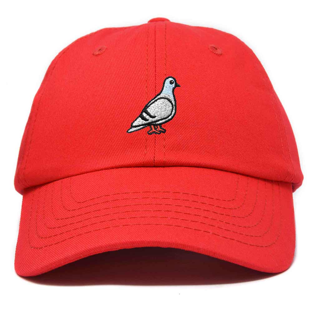 Dalix Pigeon Embroidered Cap Cotton Baseball Dad Hat for Men & Women Casual Cool in Red