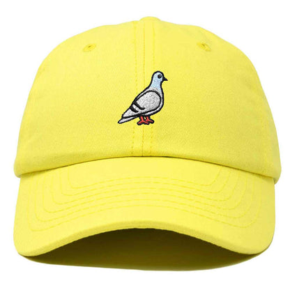 Dalix Pigeon Embroidered Cap Cotton Baseball Dad Hat for Men & Women Casual Cool in Yellow