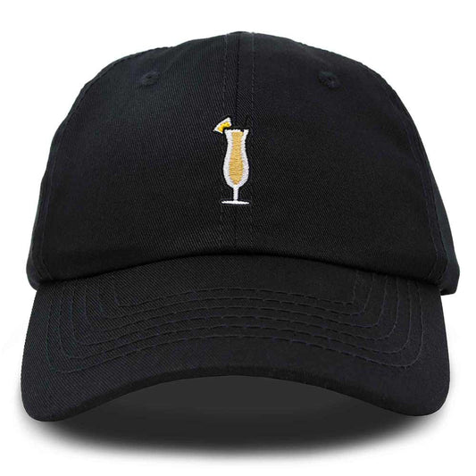 Dalix Pina Colada Embroidered Cap Cotton Baseball Cute Cool Dad Hat Womens in Black