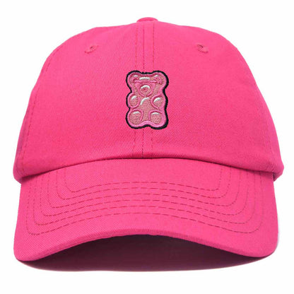 Dalix Pink Gummy Embroidered Cotton Dad Hat Baseball Cap Adjustable Womens in Hot Pink